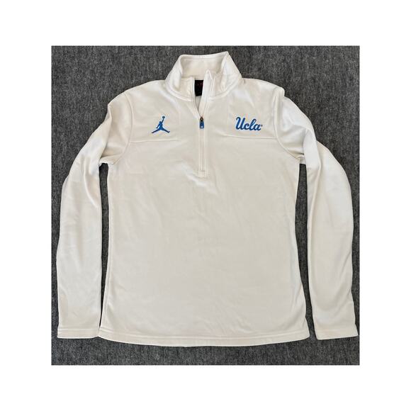 UCLA Bruins Air Jordan Pullover Womens White 1/4 Zip Jacket SZ XS Top Sweater - Picture 1 of 6
